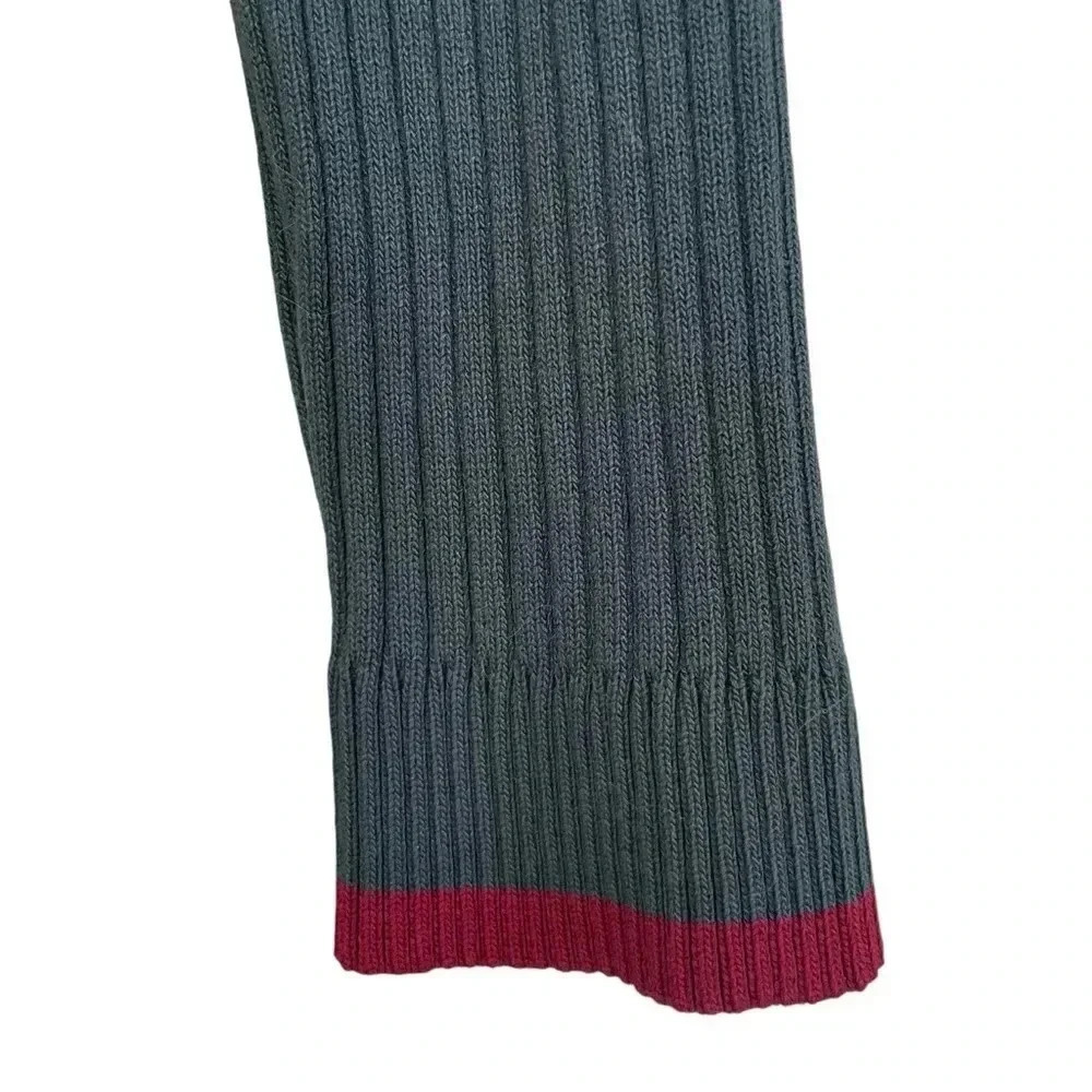 Skies Are Blue Green Cross Back Ribbed Sweater V Neck - Picture 5 of 5